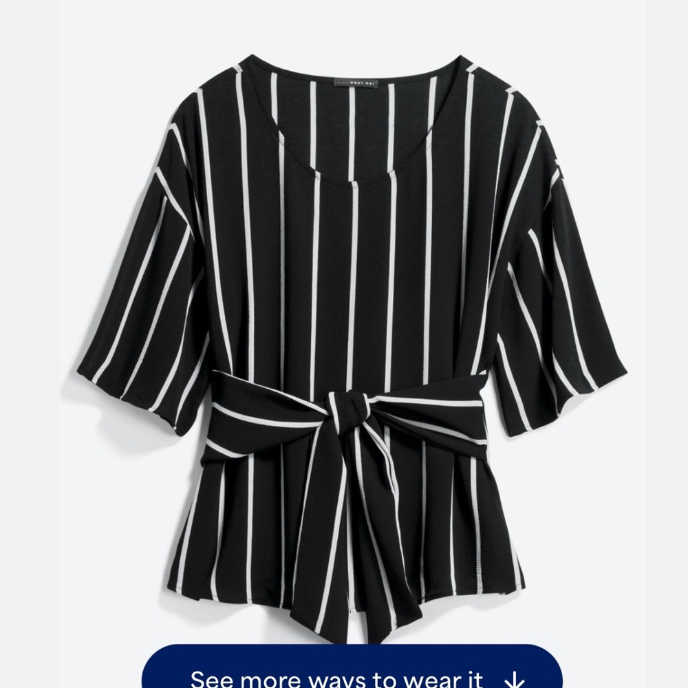 WEST KEl Julianne Tie Front Blouse